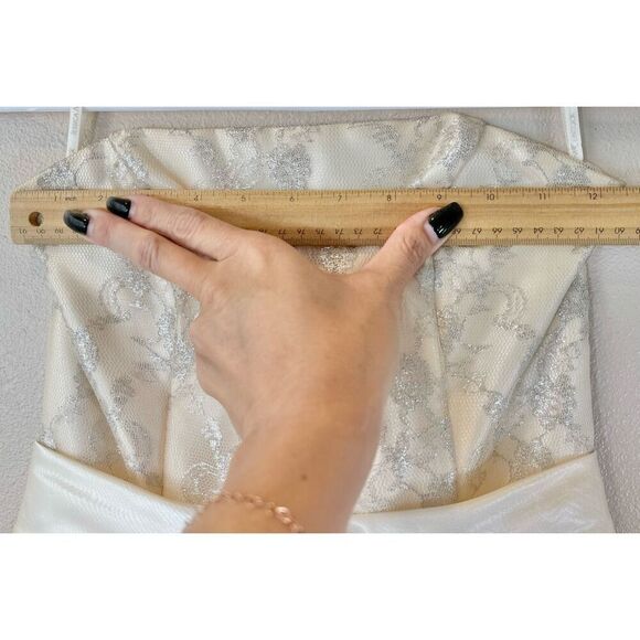 Vintage Gunne Sax Jessica McClintock Y2K 90's Cream Strapless Cocktail Dress 3US - Picture 7 of 8